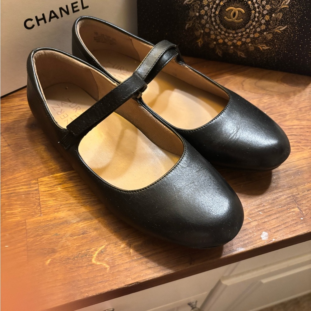 Naturalizer Leather Black Mary Jane Flats 7